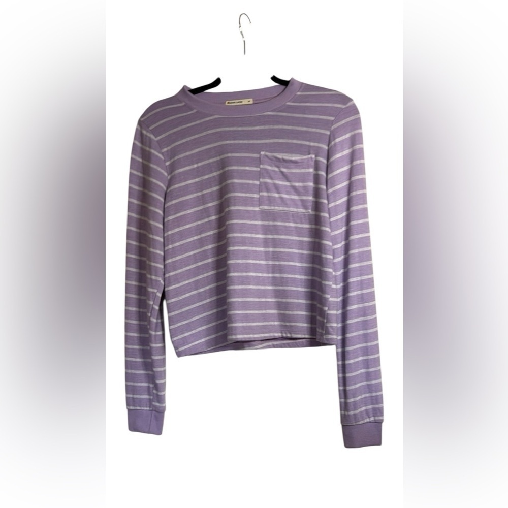 Marine Layer Lavender Long Sleeve cropped T tshirt size M